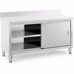 ⭐⭐⭐⭐⭐ Un meuble bas inox des plus costauds qui supporte jusqu'à 600 kg ! de marques Royal Catering ✅ Modèle: RCSSCB-150X60-E- ...