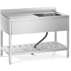 Royal Catering - Plonge Inox Évier 1 Bac Dosseret Étagère Égouttoir Cuisine Restaurant 12060cm