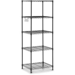 Royal Catering - tagère Rangement En Métal Noir Rayonnage Métallique Enfichable 5 Niveaux 150 kg
