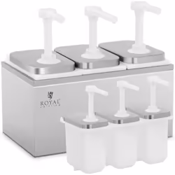Code du fabricant : 10011450 Le distributeur de sauce triple de Royal Catering est parfait pour distribuer la bonne quantité  ...