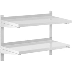 Royal Catering - tagère Murale Flottante Métal Inox Cuisine 2 Tablettes 80x40x3,5cm Max. 40kg