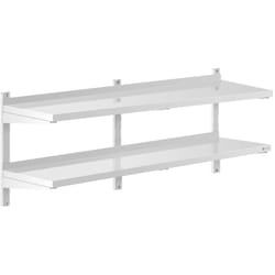 Royal Catering - tagère Murale Flottante Métal Inox Cuisine 2 Tablettes 150x40x3,5cm Max. 40kg