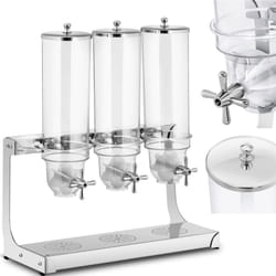 Royal Catering - Distributeur de flocons de riz sucrés, transparent, triple, 10,5 l