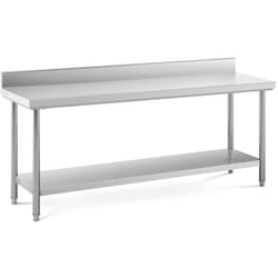 Royal Catering - Tableau en acier inoxydable - 200 x 60 cm - bouleversement - 195 kg de capacité de chargement