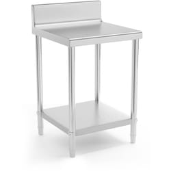 Royal Catering - Table Inox Professionnelle Adossée Plan De Travail Avec Étagère 6060 cm 150 kg