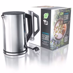 Arendo ELEGANT bouilloire 1,5 L 2200 W Noir, Acier inoxydable