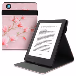 Coque pour liseuse - kwmobile - Kobo Aura H2O Edition 2 - Simili cuir - Rose - Étui de protection