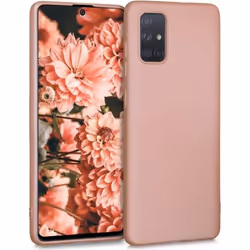 Coque - kwmobile - Samsung Galaxy A71 - Silicone or rose métallique - Protection contre saleté - Souple