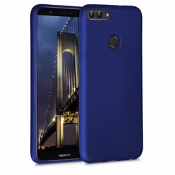 Coque de téléphone - kwmobile - Huawei Enjoy 7S - P Smart (2017) - Silicone bleu métallisé - Souple