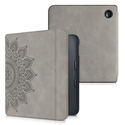 Kwmobile - 56579.04 - Etui Compatible avec Kobo Libra 2 Coque - Etui a Rabat magnetique tabletteeReader Similicuir - Gris