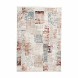 Tapis Vintage à Franges, Polyester, Gris ou Rose Saumon