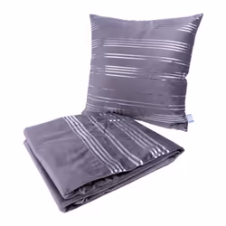 Ensemble Coussin & Plaid Prisma III 130x170cm Gris
