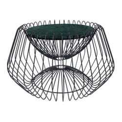 Table d'appoint ronde marbre et fer, design tendance, montage facile