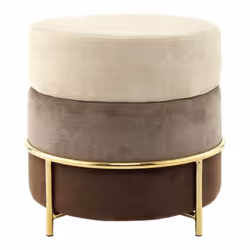 Pouf Design en Velours Matilda 48cm Marron