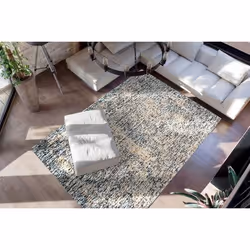 Padiro Puerto 225 Intérieure Tapis de sol Rectangle Viscose Beige, Bleu