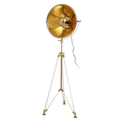 Lampadaire Design Vintage Bowie 157cm Or & Blanc