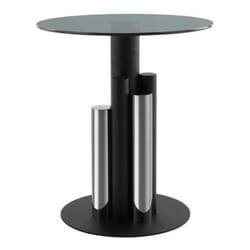 Table d'appoint ronde design moderne, bicolore, or, gris ou argent