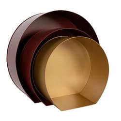 Lot de 3 Étagères Murales Triple 39cm Bordeaux & Or
