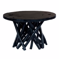 Table d'appoint ronde en teck - Élégance artisanale et robustesse
