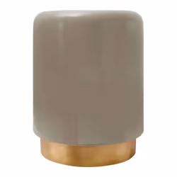 Table d'appoint ronde en fer, design élégant, couleurs rose et taupe