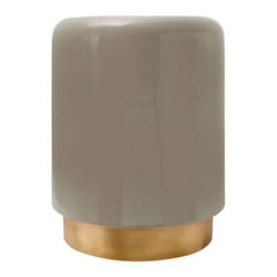 Table d'appoint ronde en fer, design élégant, couleurs rose et taupe