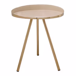 Table d'appoint ronde en fer coloré, élégante avec peinture brillante