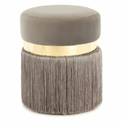 Paris Prix Pouf Rebecca - Taupe & Or