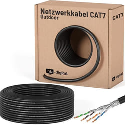 hb-digital 50m CAT 7 Câble dinstallation Ethernet cable Outdoor noir
