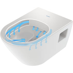 D-Neo wc suspendu, chasse deau basse, sans rebord, sortie - Duravit