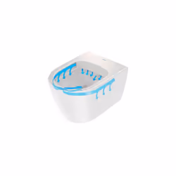 Duravit Soleil by Starck 1 x WC suspendu dimensions : 540 x 370 x 360 mm Duravit Rimless® : bord de chasse ouvert avec guidag ...
