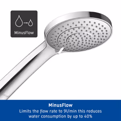 Pommeau de douche Universal 11 cm 3 jets chromé blanc