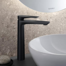 Mitigeur lavabo taille XL Tulum Freshstart noir mat sans tirette ni vidage