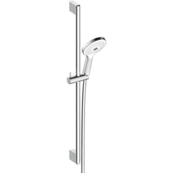 Pommeau de douche 3 jets type massage  flexible et barre chromé