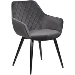 Chaise de salle à manger Gris foncé, Chaise de salon/cuisine, Velours+métal, 45x41 cm - Woltu