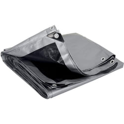Woltu - Bâche de protection en polyéthylène Bâche d'extérieur, Couverture de bateau, 280g/m2, 4x5 m, Gris+noir