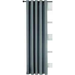 WOLTU 1 pièce Rideau occultant à œillets pour fenêtre Porte Thermique Isolant, 135x225cm, Gris Ardoise
