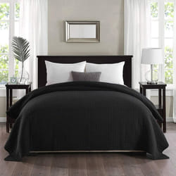 Woltu - Couverture de lit rembourré et matelassé , Dessus de lit Doux, Noir, 240x260 cm