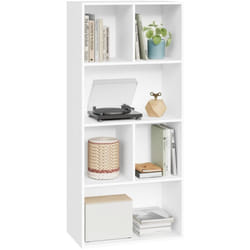 Bibliothèque armoire Woltu Etagère de rangement, Meuble de rangement avec 6 compartiments, 50x30x118 cm, Blanc
