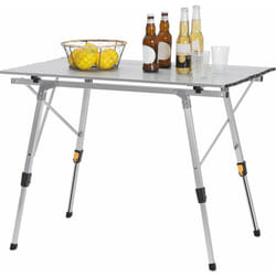 Woltu - Table de camping pliante en Aluminium, Table de randonnée pliable, Table de pique-nique/Balcon, Hauteur réglable, 90x52, 2x45-72 cm