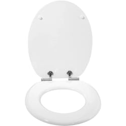Abattant de toilette en mdf Softclose, Couvercle de wc charnière inoxydable, antibactérienne, Blanc 37, 8 x 43, 8cm - Woltu