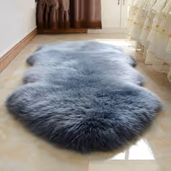 Matière: 100% cuir d'agneau véritable. Longhair fourrure.Non Patchwork.épaisseur: env.8-10cm. Couleur: Gris Clair. lavable à  ...