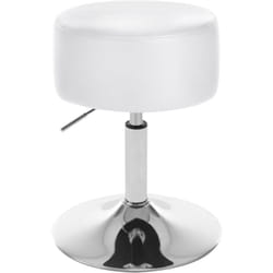 Tabouret de Bar Woltu Réglable en Hauteur Tabouret de cuisine en Similicuir Capacité de Charge 100 kg, Blanc