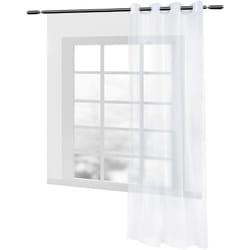 Woltu - 1 pièce Rideau Voilage Transparent à Oeillets, décoration pour fenêtre, 140x175 cm, Blanc, VH5514ws
