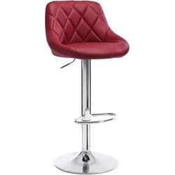 Tabouret de bar avec repose-pieds, hauteur réglable, Tabouret en similicuir, siège bien rembourré, Bordeaux - Woltu