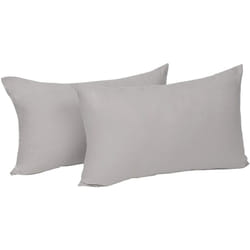 Woltu - 2 pièces Taies d'Oreillers en Coton, Housse d'oreiller avec Fermeture éclair, 30x50cm, Gris Clair