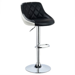 Tabouret de Bar en Cuir synthétique, chaise Assise Hauteur réglable, Noir - Woltu