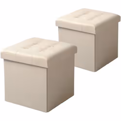 Le pouf avec une taille de 37.5x37.5x38cm. la capacité est 35 L. la surface en lin qui est douce. confortable et durable. Le  ...