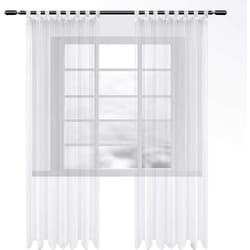 Woltu - Lot de 2 Rideaux en Voile Transparents, Douceur d'intérieur pour Salon, 135x245cm, Blanc, VH5901ws-2