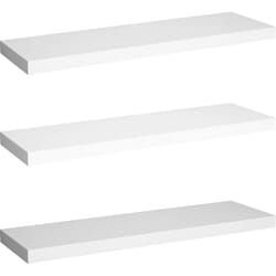 Woltu - Lot de 3 Étagère murale cube en bois mdf, Étagère pour livres-CD-DVD, Étagère à fixation invisible, 120x22, 9x3, 8cm, Blanc