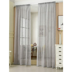 2 pièces Rideaux Semi-Transparents, Suspension avec Passe-Tringle, 140x245cm, Gris Clair, VH5859hgr-2 - Woltu